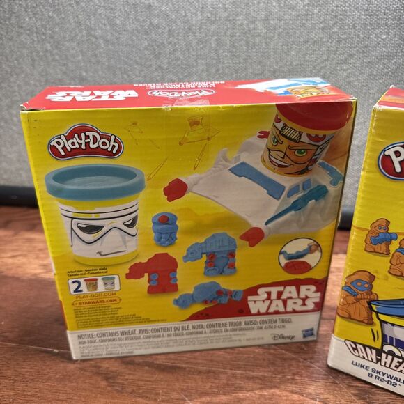 Play-Doh Star Wars Can Heads Luke Skywalker & Snowtrooper / Luke & R2-D2  2 Sets - Picture 3 of 5
